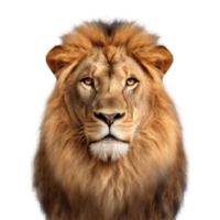 Lion visage isolé. illustration ai génératif png
