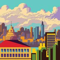 cityscape flat illustration vector