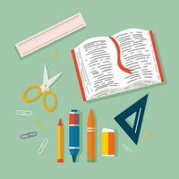 school studying flat object design copyspace vector