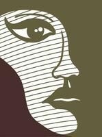 a woman face abstract art logo design vector