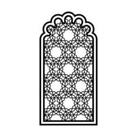 Openwork oriental window in silhouette style for printing and decoration Vector illustration.