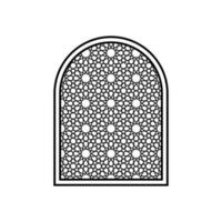 Carved oriental window in silhouette style for print and design.Vector illustration. vector
