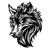 lobo cabeza tatuajes negro-07 vector