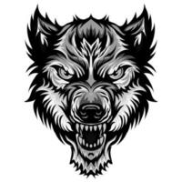 lobo cabeza tatuajes negro-06 vector