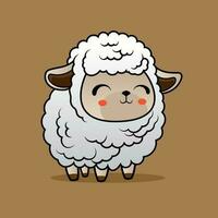 Animal sheep cartoon character design. Suitable for Ramadan, Eid al fitr and Eid al Adha decoration. vector