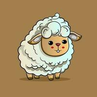 Animal sheep cartoon character design. Suitable for Ramadan, Eid al fitr and Eid al Adha decoration. vector