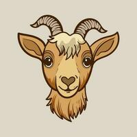 Cute Goat and Sheep Cartoon Mascot Character Illustration Isolated on white vector