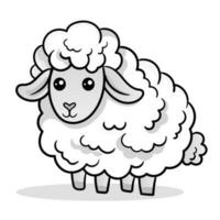 Coloring Page Outline of cartoon sheep or lamb. Farm animals. Coloring book for kids.black outline hand drawn cartoon sheep on a white background. vector