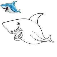 Shark coloring page for simple design or coloring books education shark line art vector