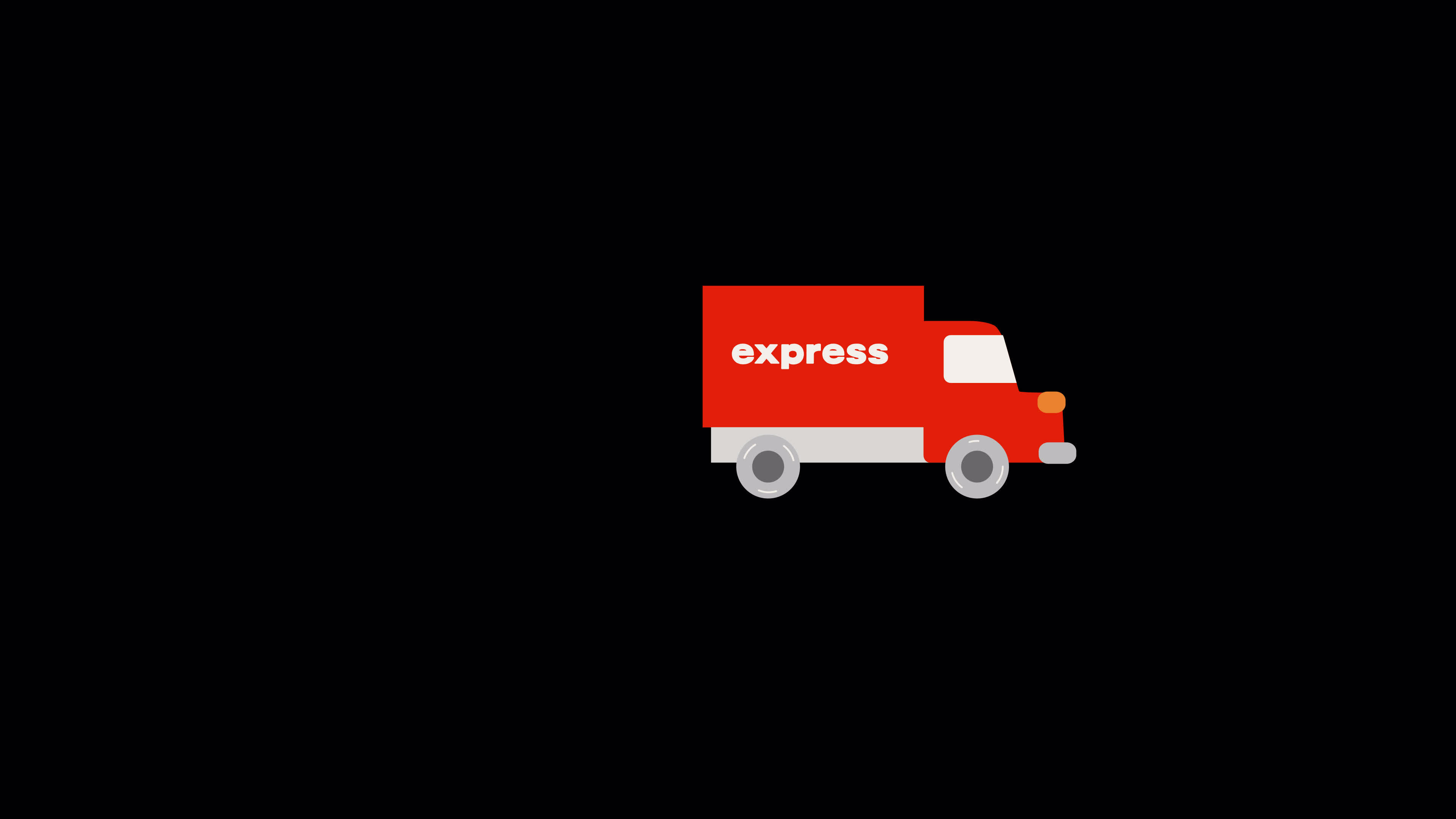 Delivery red truck icon animated with isolated background.Express truck