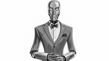 innovation, robot businessman in business suit, made with photo