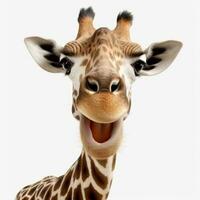 Giraffe face isolated. Illustration AI Generative photo