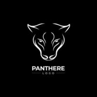 panther head dotwork tattoo with dots shading, tippling tattoo. Hand drawing wild animal emblem on black background for body art, minimalistic sketch monochrome logo. Vector illustration