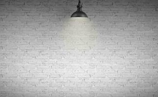 Brick concrete room with ceiling lights photo