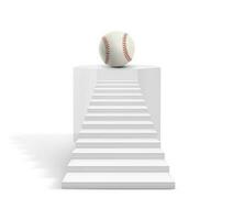 baseball ball on stairway to success. baseball game concept photo