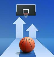 Basketball with Arrow symbolizes. basketball game concept photo