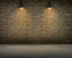 lamp, interior, room, with brick wall photo