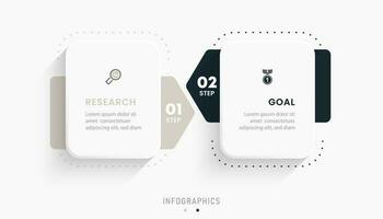 plantilla de diseño de etiquetas infográficas vectoriales con iconos y 2 opciones o pasos. se puede utilizar para diagramas de proceso, presentaciones, diseño de flujo de trabajo, banner, diagrama de flujo, gráfico de información. vector