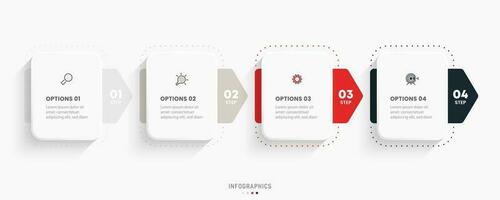 Vector Infographic label design template with icons and 4 options or steps. Can be used for process diagram, presentations, workflow layout, banner, flow chart, info graph.