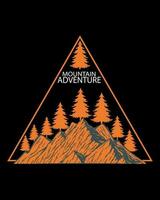 Mountain Adventure T shirt Design Vector Illustration. Outdoors adventure retro print design. Explore more vintage graphic print for t shirt , fashion, sticker, posters and others.