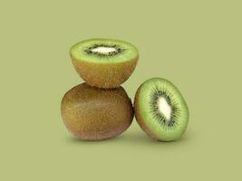 Kiwi food concept on green background photo