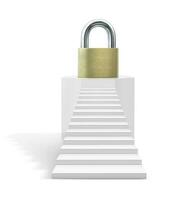 padlock on octagonal pedestal photo