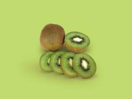 kiwi comida concepto en verde antecedentes foto