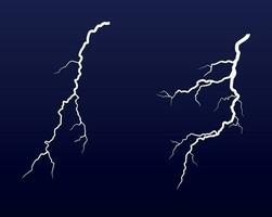 Two vector lightning bolts. Thunder and lightning