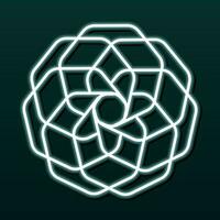 A geometric flower of many heptagons forming a circle vector