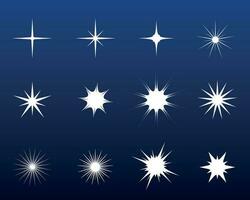 Set of shining stars in space vector