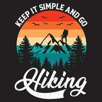 hiking t-shirt design vector art elements