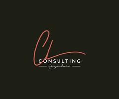 Initial CL signature logo collection template vector. Hand drawn Calligraphy lettering Vector illustration.
