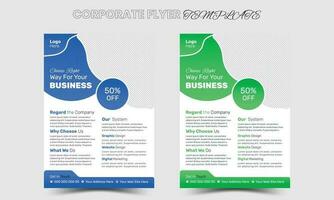 Professional Corporate business flyer template design free Vector.Corporate business flyer template design with green and blue color. vector