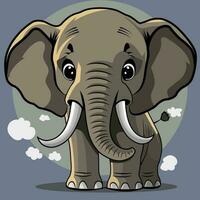 Cute african elephant cartoon vector. vector