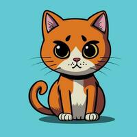 Orange cat cartoon staring at you vector