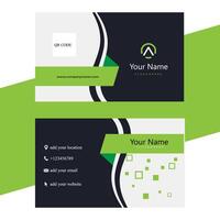 Elegant foil business card, green and white business card. photo