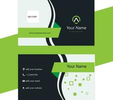 Elegant foil business card, green and white business card. vector