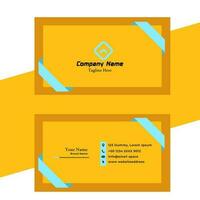 Modern style business Yellow Business card template. vector