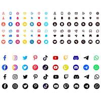 Vector social media logos and icons pack vector set photo