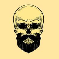 Vintage skulls set isolated. Hand drawn line art vector illustration. skull vintage design For t-shirts. stickers and similar products. photo