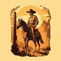 occidental mano dibujado Clásico rodeo temática gráfico vaquero sombrero y vacas cráneo ilustración salvaje Oeste. foto