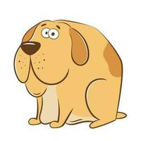 Funny cartoon dog purebred huge kind mongrel in flat style. vector