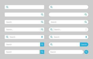 Search bar set. different blank empty template search bar icon for website and ui and browsers. Blue color vector