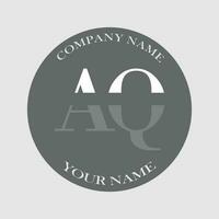 initial AQ logo letter monogram luxury hand drawn vector