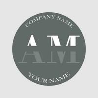 initial AM logo letter monogram luxury hand drawn vector