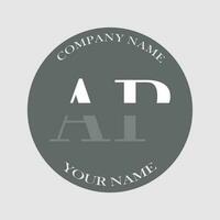 initial AP logo letter monogram luxury hand drawn vector