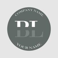 initial BL logo letter monogram luxury hand drawn vector