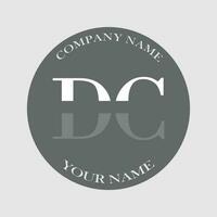 initial DC logo letter monogram luxury hand drawn vector