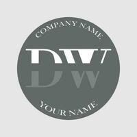 initial DW logo letter monogram luxury hand drawn vector