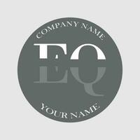 initial EQ logo letter monogram luxury hand drawn vector